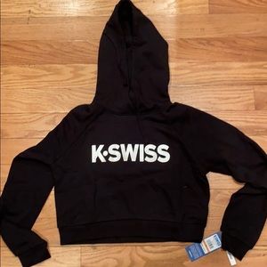 K-Swiss women’s Pullover Crop Hoodie M New!